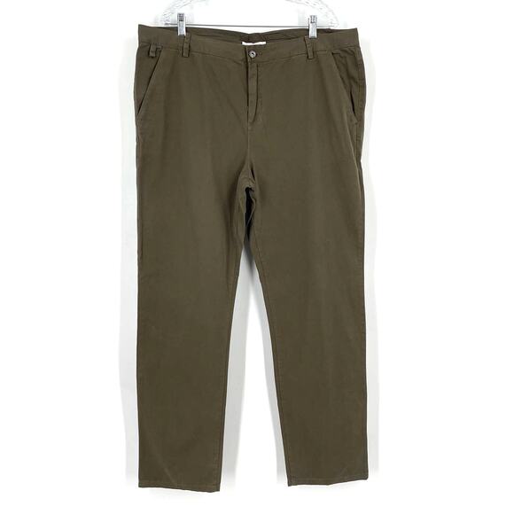 Everlane Cotton Chino Trouser Pants Green Women's Size 40 NWOT - Picture 1 of 5